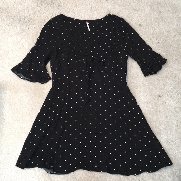 Free People All Yours Black Polka Dot Dress - Picture 3 of 7